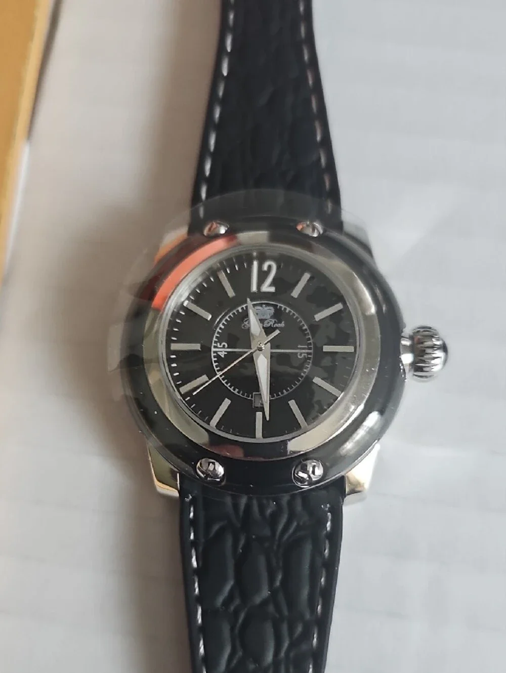 New GLAM ROCK Palm Beach GRD40059 Swiss Watch Black Leather Box & Papers NWT